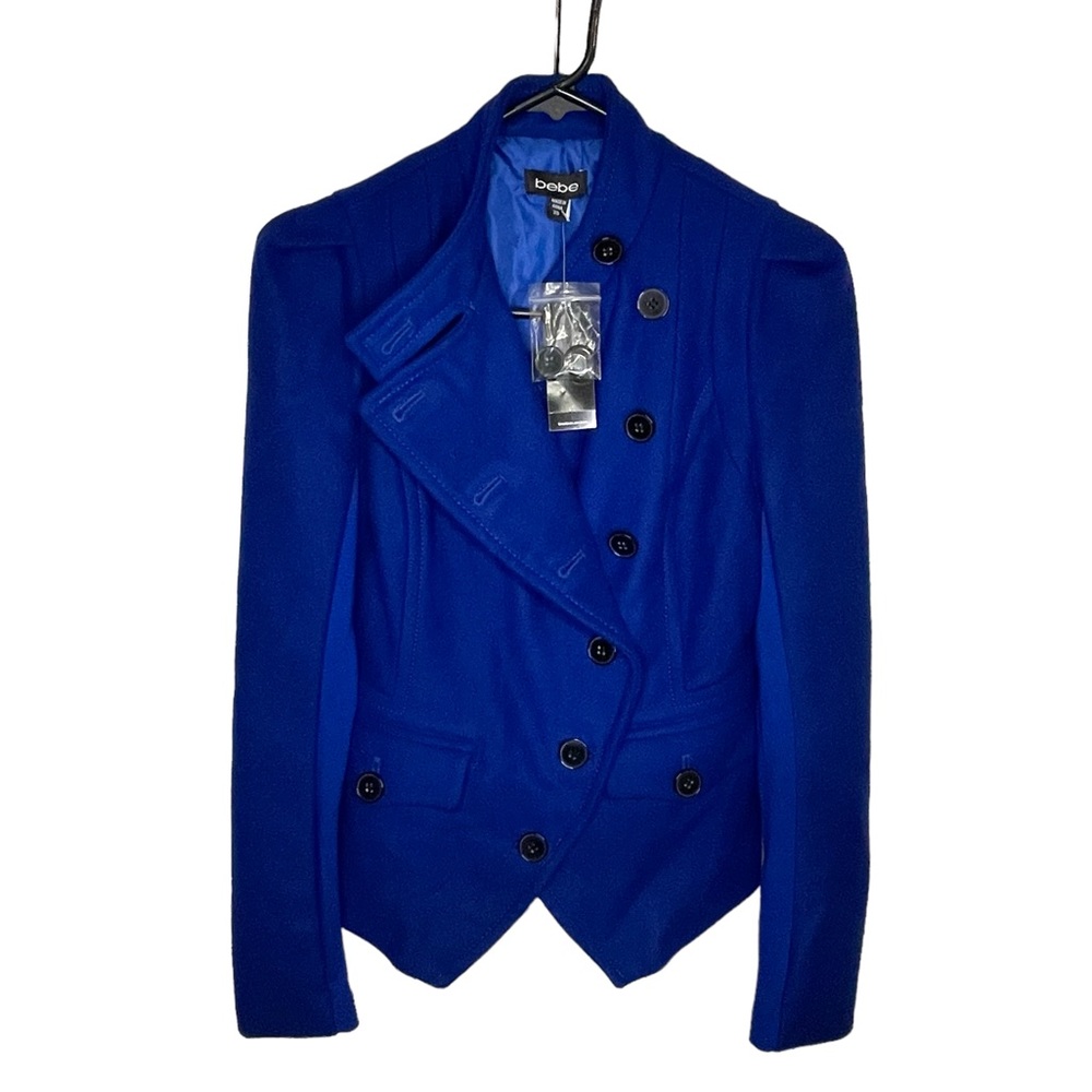 NWT Bebe Royal Blue Wool Military Jacket – Size XS